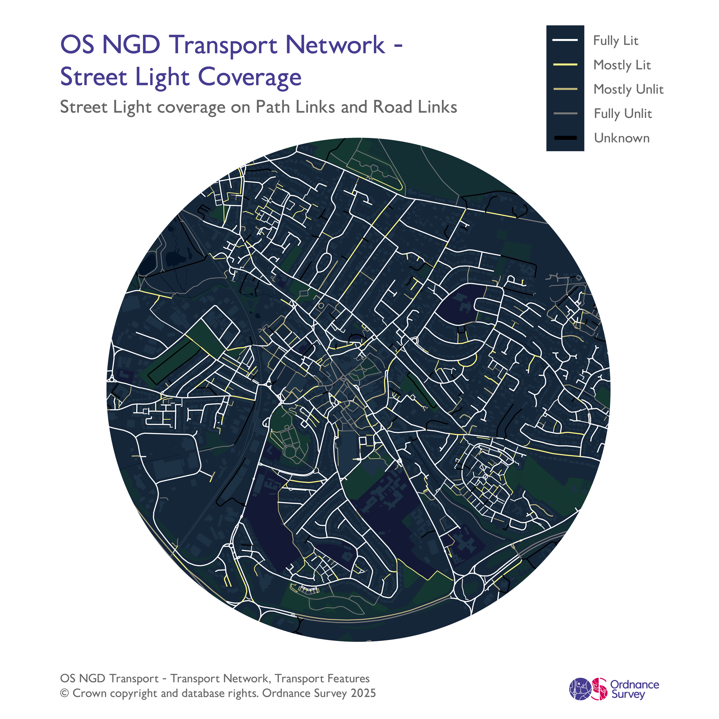 Image of Streetlight data on Road and Path links