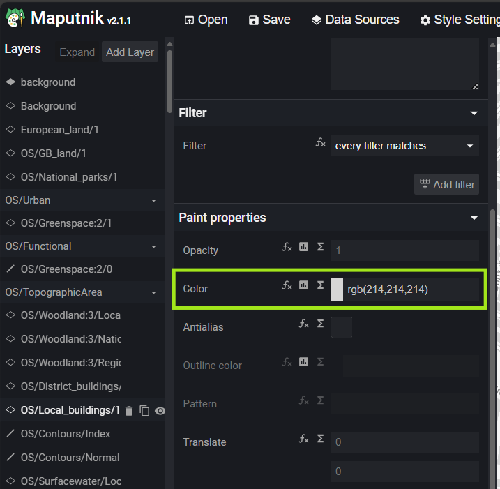 Maputnik paint properties