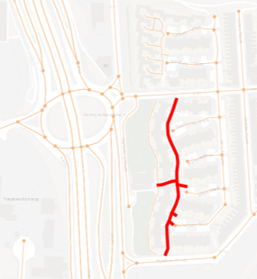 Map showing Street data
