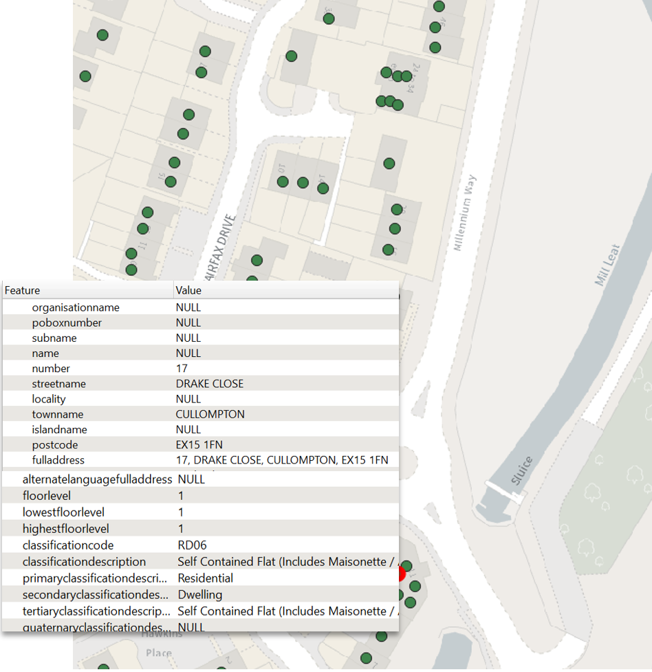 Image of a highlighted address and the attribution for version 2