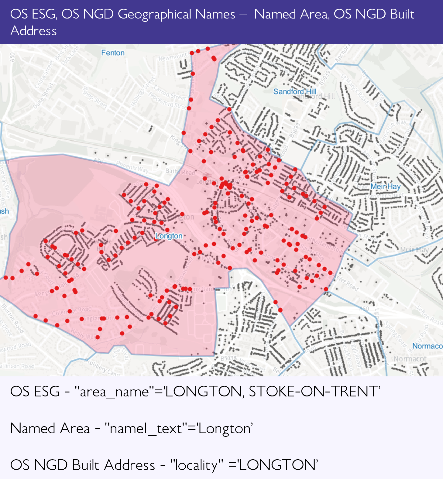 Comparison of ESG and NGD Built Address areas