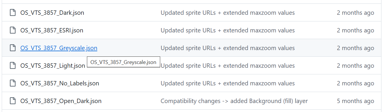 Image of Ordnance Survey Vector Tile Service API styles on Github