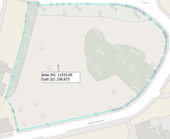 Image of a snapped and traced polygon