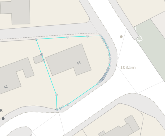 Image of a polygon that has been captured by tracing the underlying geometry