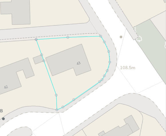 Image of a polygon that has been captured without tracing the underlying geometry