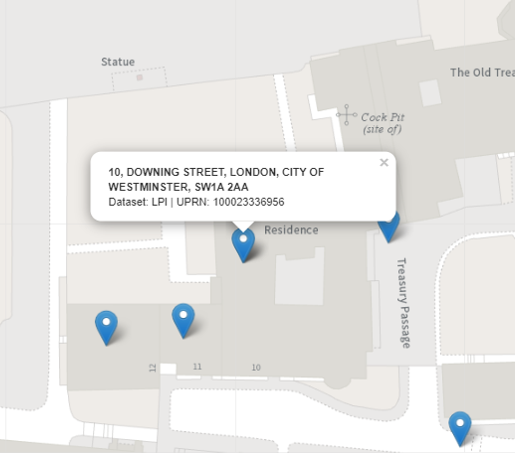 An example of a well captured address: 10 Downing Street