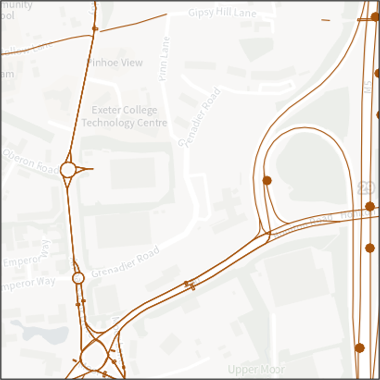Map of OS NGD Transport Special Designation features