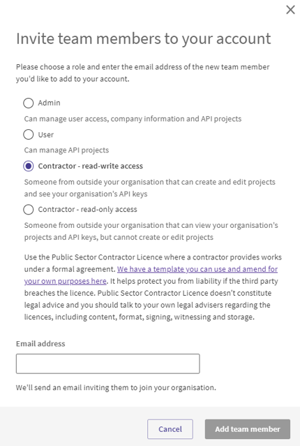 Image of Contractor Licence page