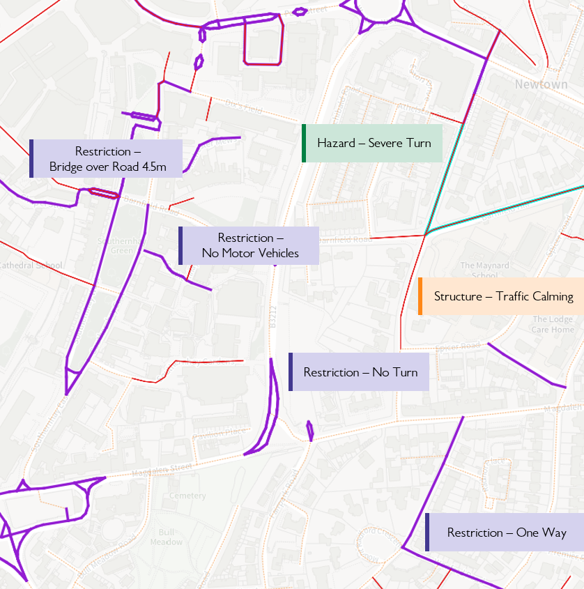 Data cross referencing visualised on a map