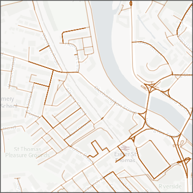 Map of OS NGD Transport Routing features