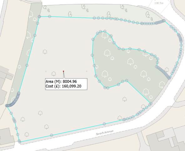 Image of a snapped and traced polygon