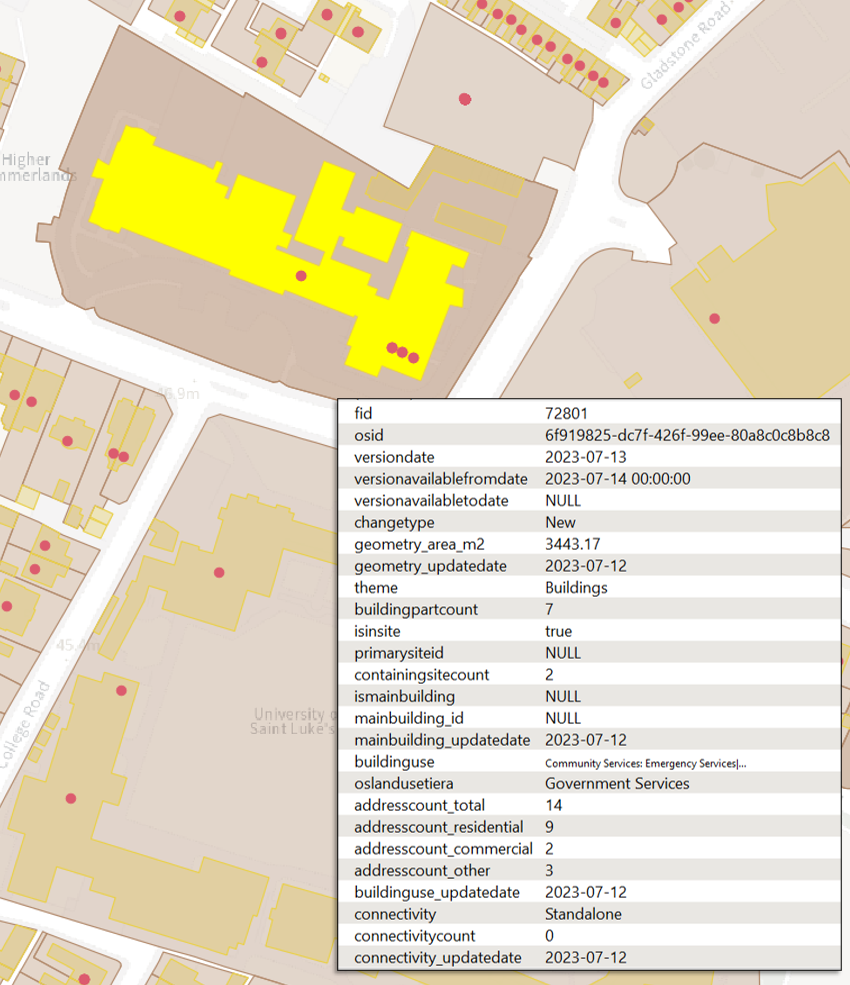 Image showing Buildings reference Land Use polygons