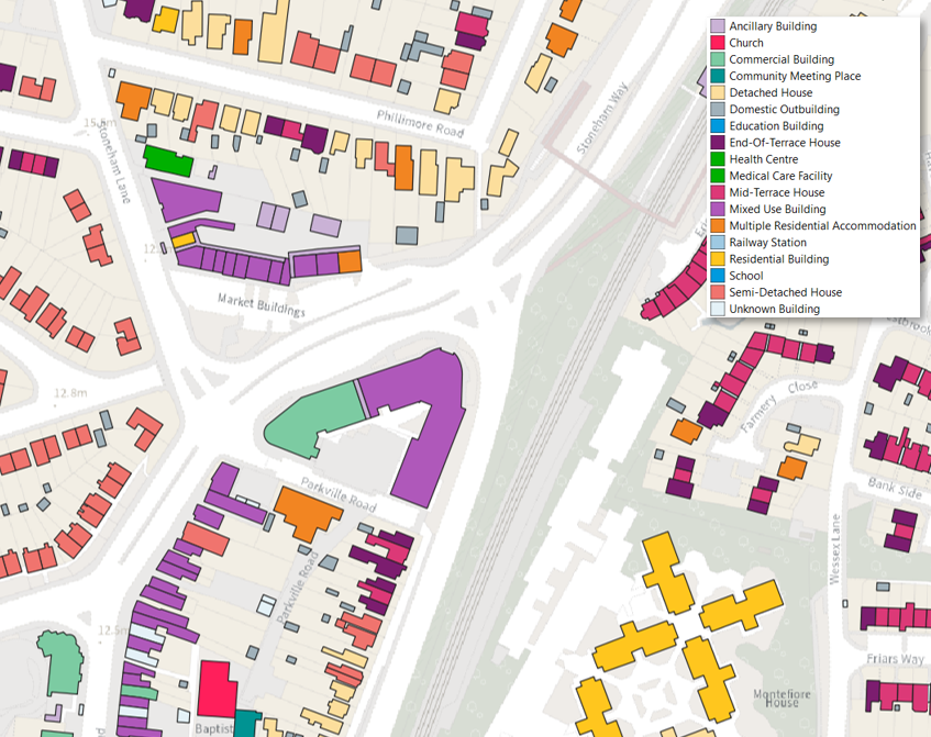 Map of Buildings themed by Building Description