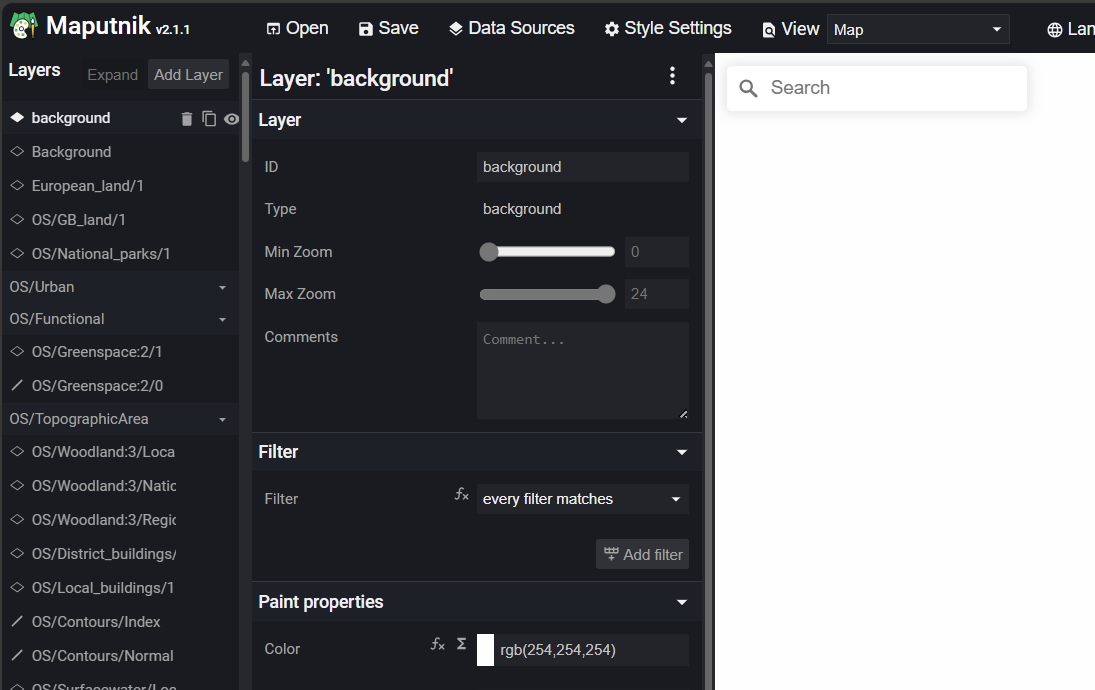 Maputnik layer panel and style editor