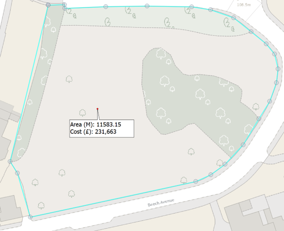 Image of a non-snapped and traced polygon