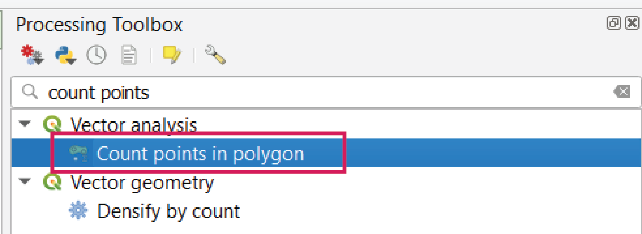 Finding the Count points in polygon tool