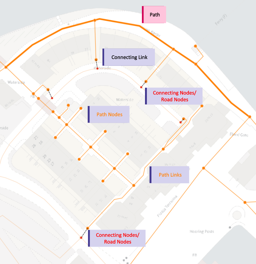 map showing path and path link data