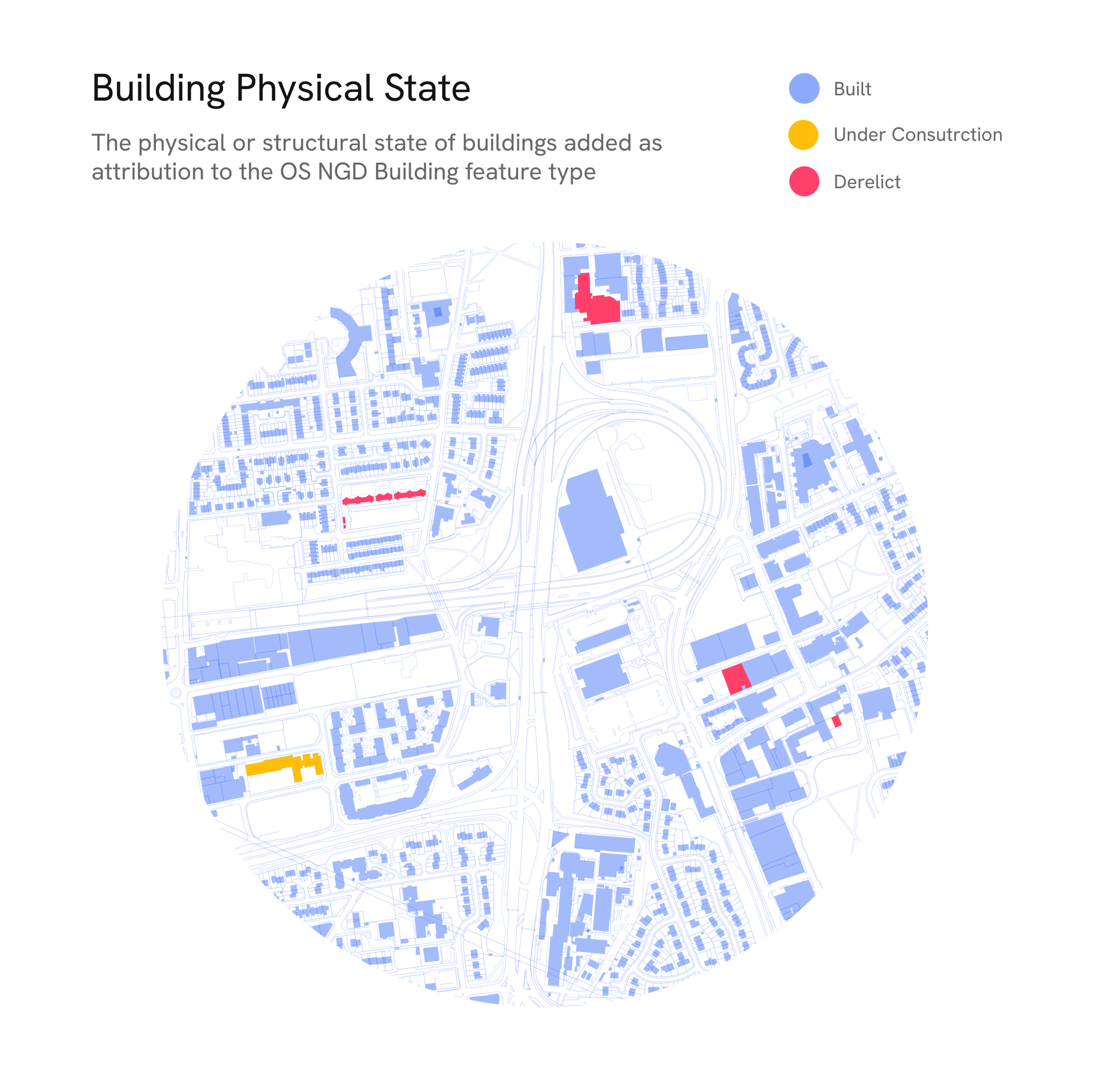 Map of buildings styled by physical state
